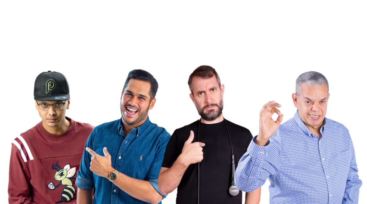 Fotografia las 4 generaciones de nuestro humor. El PioRD, Juan Carlos Pichardo, Carlos Sánchez y Felipe Polanco, Boruga