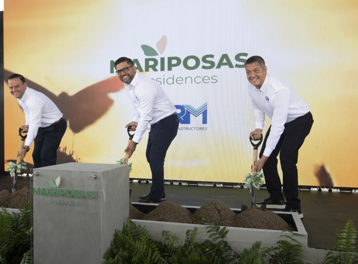 1-PALAZO Fundadores de GRM realizan el primer palazo de Mariposas Residences.