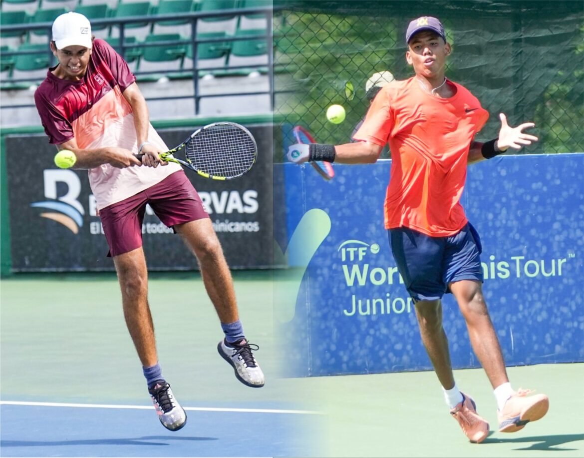 Los tenistas dominicanos Álvaro Pérez e Isaac Guerrero.
